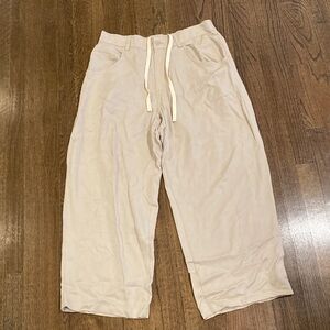 French Connection Light Tan Trousers with zipper and drawstring